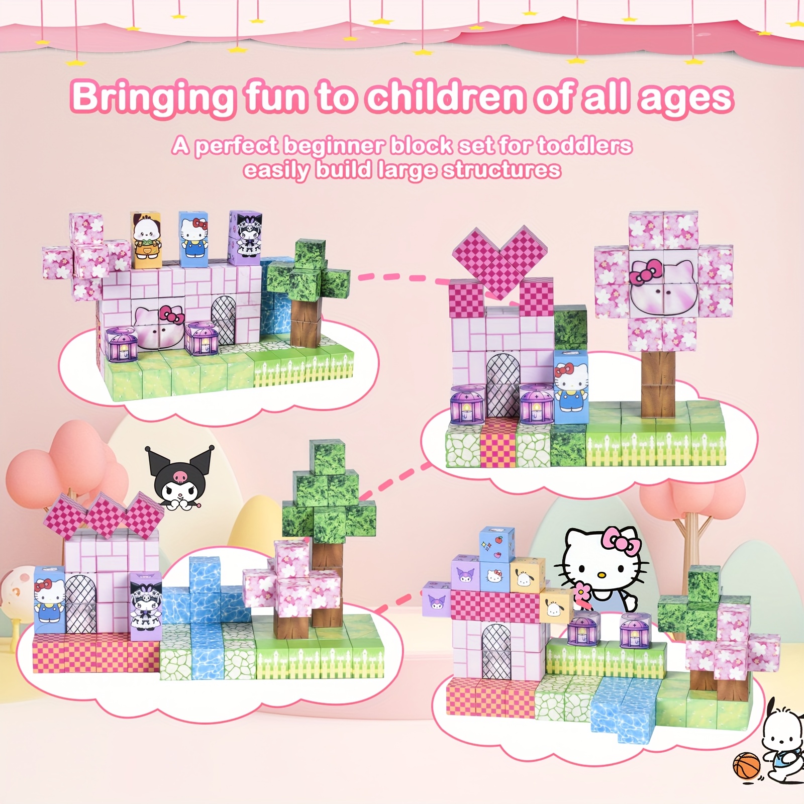Sanrio'S for hello kitty 100 - Piece Magical STEM Set: Build Enchanting Bow - Castle Kingdoms - Image 2