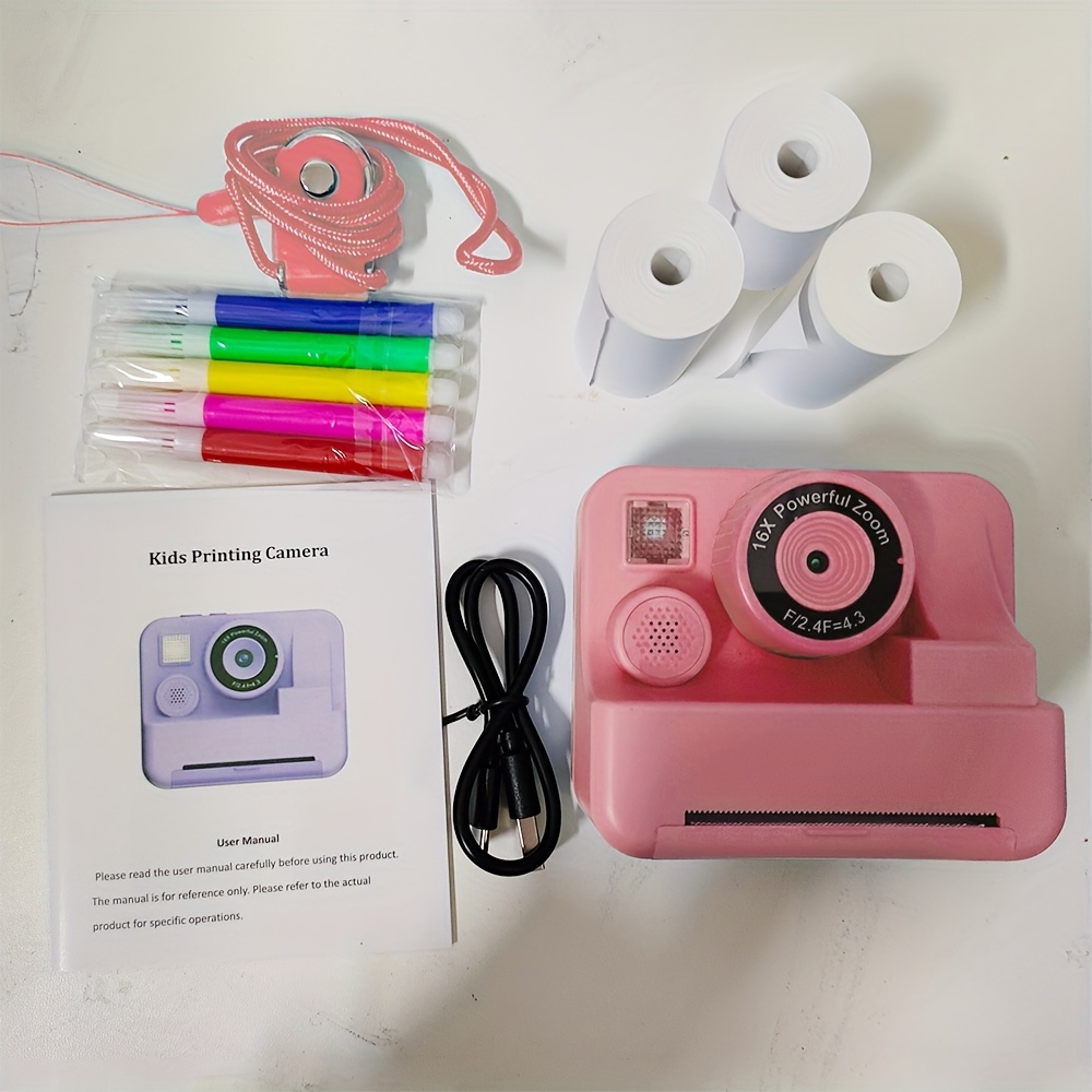 Kids Camera Instant Print Camera For Kids, Portable Camera That Print Photo, Instant Digital Camera For Kids Printing Camera Toy 3 4 5 6 7 8 9 10 Year Boy Girl Christmas Birthday Gift
