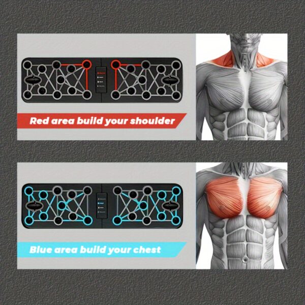 11 - Piece Foldable Push - Up Board Set, Multi - Functional Home Fitness Portable Push - Up Rack Auxiliary Device - Image 4