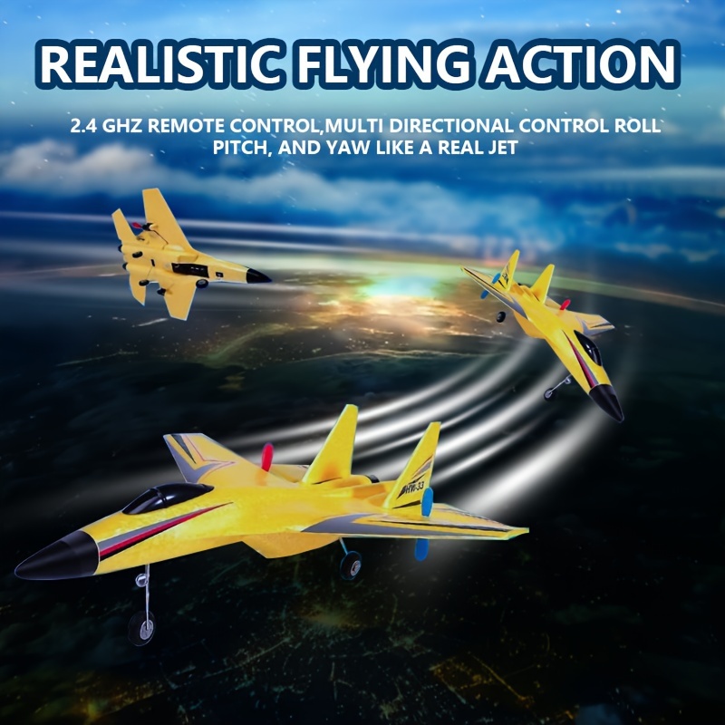Su-Style Foam Remote Control Airplane: Fixed-wing Glider, SU-27 Cool Fighter Toy Model, HW-33 Is An Excellent Choice For Parent-child Interaction. With Dual-channel Design. - Image 10