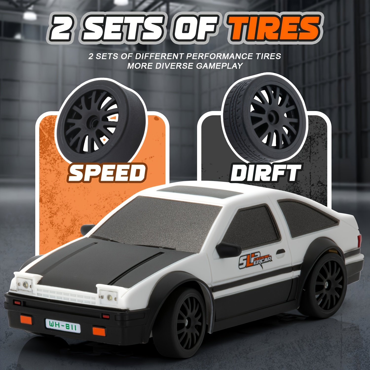 1:24 Scale 2.4GHz Remote Control Car Remote Control Four-wheel Drive Drift Car 15KM/H Drift Car With Front And Rear LED Lights Drift Tires For Boys And Girls Over Six Years Old Birthday, Holiday Gifts - Image 4