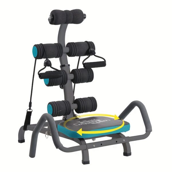 [Adjustable Ab Trainer] Sturdy Iron Adjustable Foldable Ab Workout Equipment - Sit-Up Trainer for Home Gym, Black & Light Blue Design, Perfect Christmas Gift for Core Strength Training - Image 5