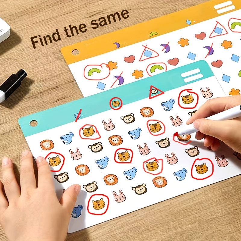 Concentration And Observation Training: Find The Same Game Cards - Fruits, Animals, And Letters - No Battery Required