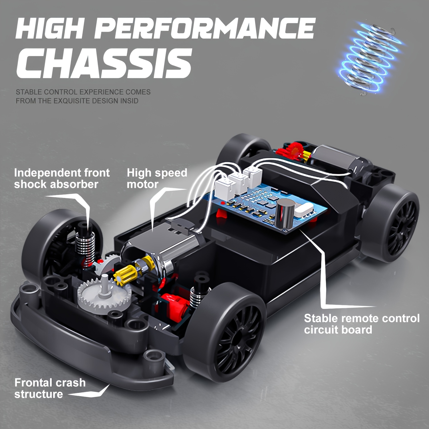 1:24 Scale 2.4GHz Remote Control Car Remote Control Four-wheel Drive Drift Car 15KM/H Drift Car With Front And Rear LED Lights Drift Tires For Boys And Girls Over Six Years Old Birthday, Holiday Gifts - Image 6