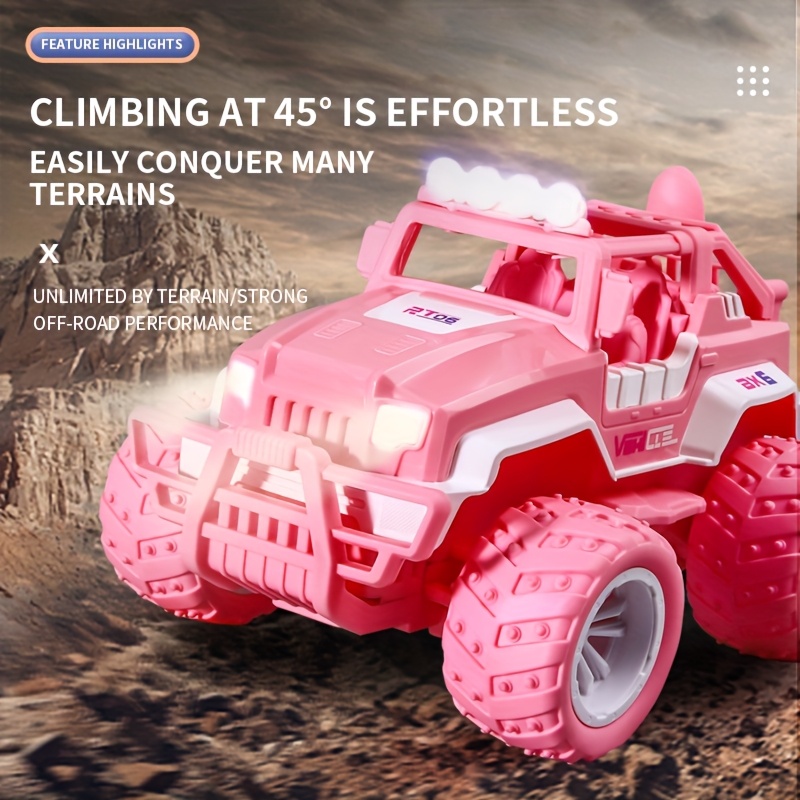 RC Car for Girls, Pink RC Truck with Two Rechargeable Batteries, Toys for 3, 4, 5, 6, 7, 8 Year Old Girls, Birthday Ideas for Little Girls - Image 3
