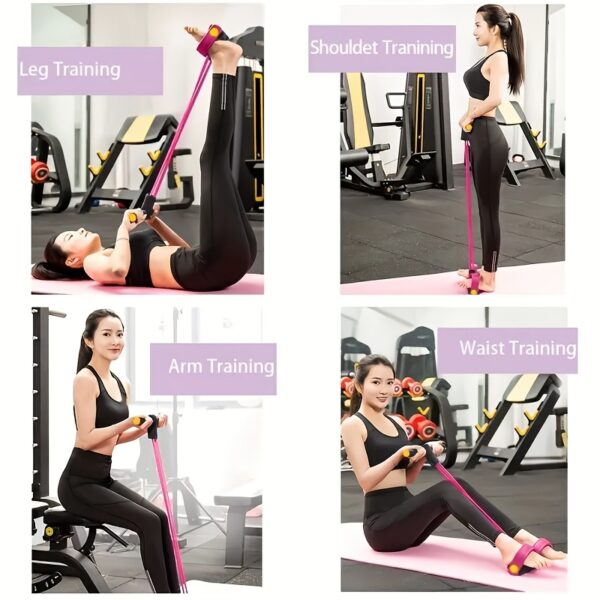 [6-Tube PVC Fitness Rope] 6-Tube PVC Fitness Pedal Rope | Multi-Functional Stretching and Training Equipment for Abdominal, Waist, Arm, and Leg Muscle Toning | Home Exercise Gear for All Users - Image 7