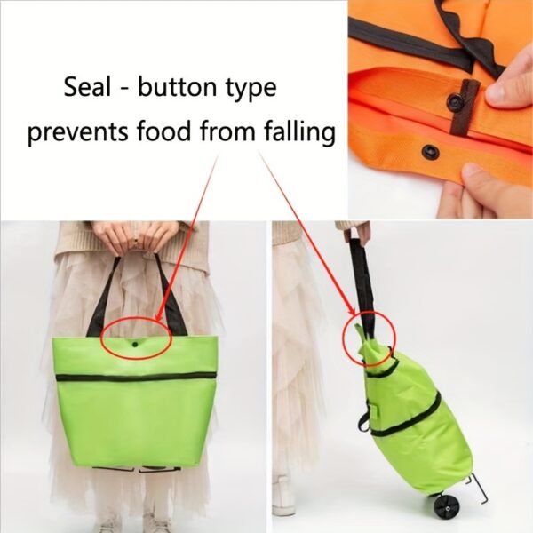 Portable Net Red Buying Bag Small Trolley Trailer Shopping Cart with Wheels Foldable Lightweight Express Home Take Bag - Image 9