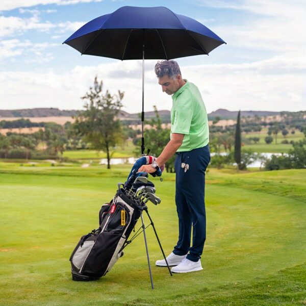 47" Portable Chair Umbrella with Clamp - 360-Degree Swivel, Adjustable Height, Alloy Steel Frame, Easy Wipe Clean, Ideal for Beach Chairs, Strollers, Wheelchairs & Golf Carts - Classic Blue - Image 4