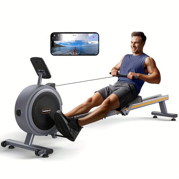 [Hartwares Magnetic Rower] Hartwares 66Lbs Magnetic Rowing Machine - 16 Levels Quiet Resistance, 350Lb Capacity, Body Shaping Machine for Home - Image 4