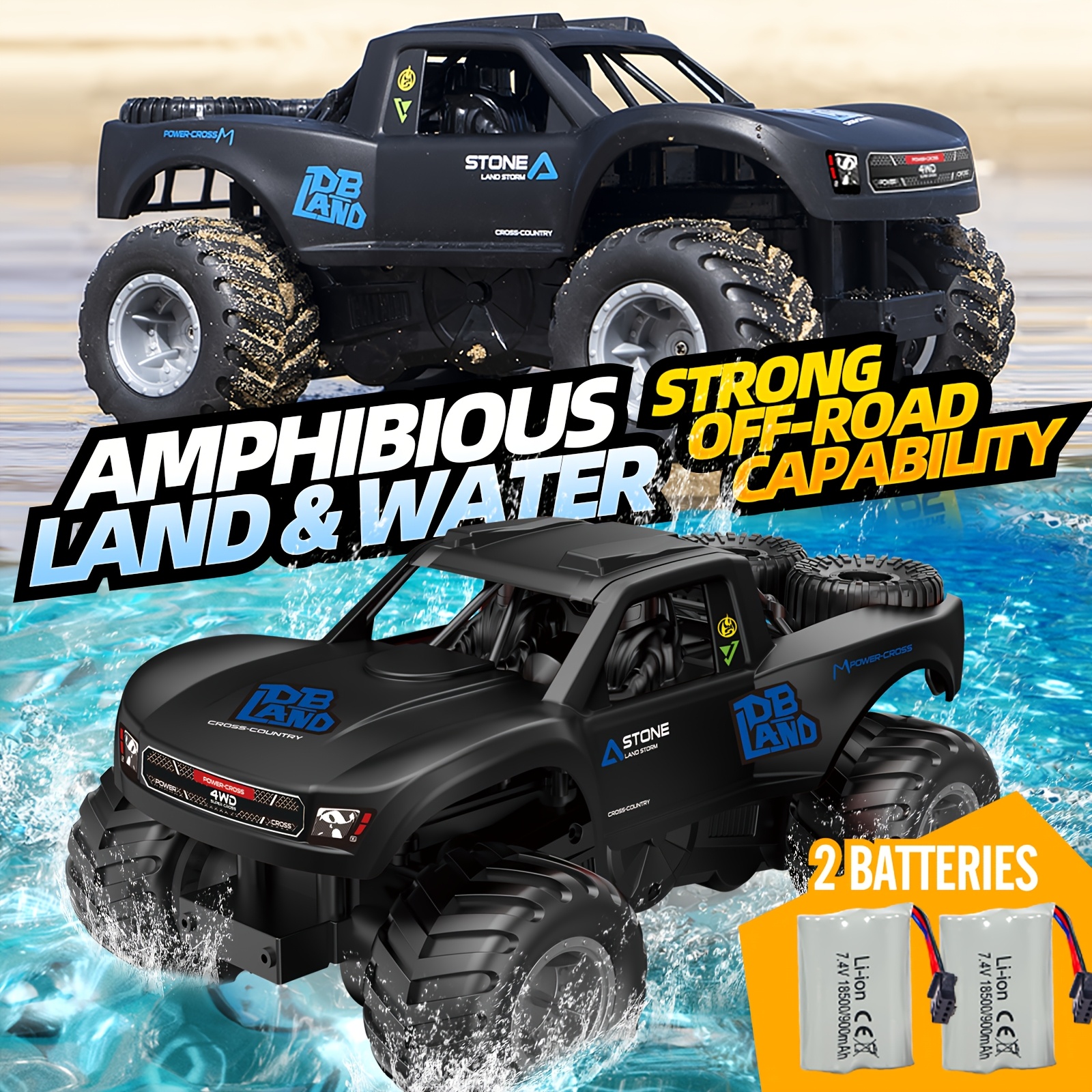 Remote Control Cars For Boys, Rc Truck 4x4, 1:16 Scale, Off-Road Truck With Two Rechargeable Batteries, High Speed Vehicle. - Image 3
