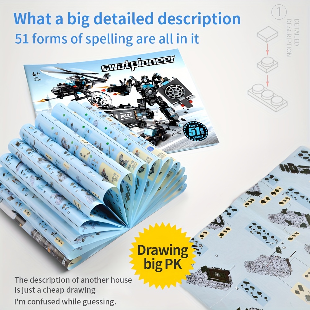 City SWAT Kit Building Blocks Toys, Role-playing Toys, Helicopters, Robots, Educational Toys, Splicing Easy To Operate, Festival Gifts Birthday Christmas Halloween Thanksgiving New Year Gifts - Image 8