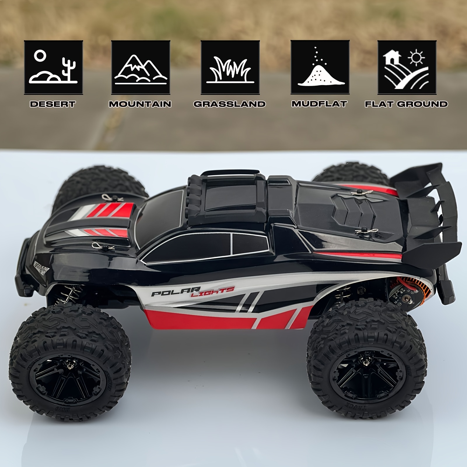 1:8 45KM/H Large RC Car, High Speed Remote Control Vehicle, Off-road RC Car Sport Utility Vehicle, Independent Shock Absorption, Fall And Crash Resistance, Vehicle Toys Gift, 2 Battery - Image 5