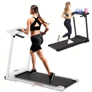 [Portable Treadmill] 3.0HP Foldable Portable Home Treadmill | Load-bearing 300 LBS, Small Home Office Walking Treadmill, Armrest, LED Display, Walking Jog, Plug-in