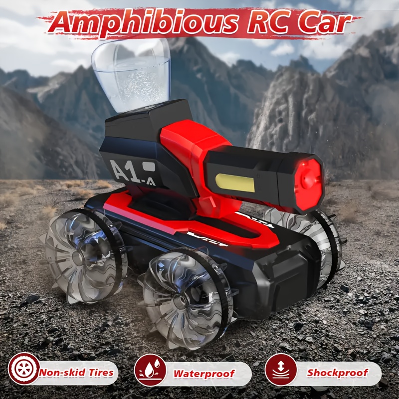 A Super Cool Remote Control Battle Car Amphibious Shooting Tank Waterproof Water Electric Toy Suitable for Children to Fight And Play Rotating Off-road Climbing Car - Image 8