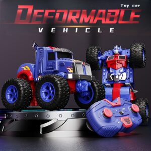 1:20 Scale Remote Control Deformable Car Robot Toy - 2.4GHz Frequency, Deformable Car Robot Toy, One-Key Transformation, Rotation Stunts, 360° Drift, Christmas Gift, Birthday Gift