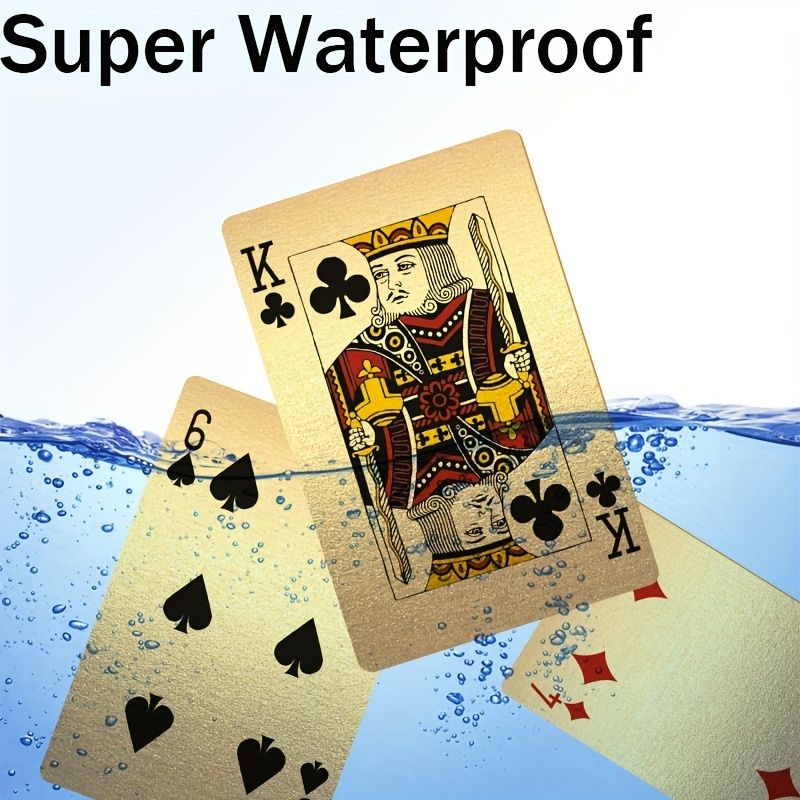4 Decks Waterproof Playing Cards, Plastic Golden Foil Playing Card, Standard Poker Cards, 4 Colors Cool Games Gifts for Adults Family Party And Game (Golden Black K-word Constellation) - Image 4