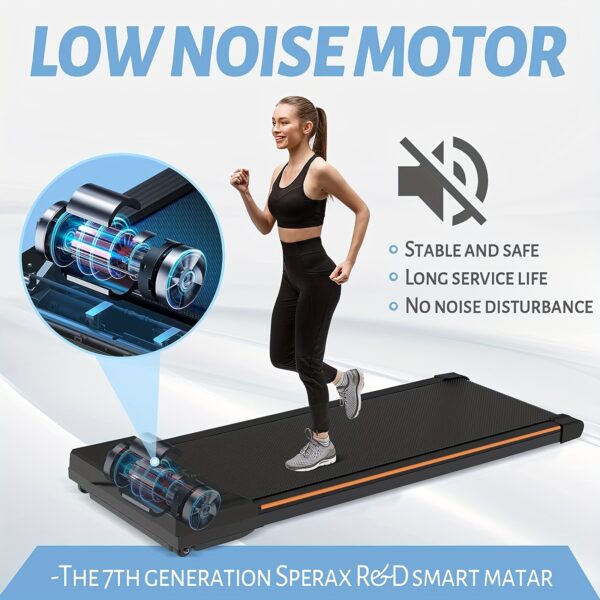 [2-in-1 Airhot Treadmill] 2-in-1 Airhot Portable Incline Walking Pad & Treadmill with Remote Control, 265LB Weight Capacity, 2.5HP Compact Design, LED Display for Home Workouts - Black, Treadmills for Home Exercise - Image 4