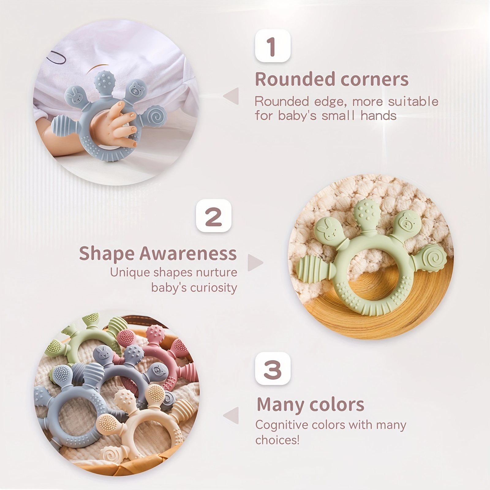 Baby Teething Toys, Baby Teethers, Food Grade Silicone Teethers, Baby Care Rings, Toys, Gifts For Kids, Newborn Accessories - Image 10