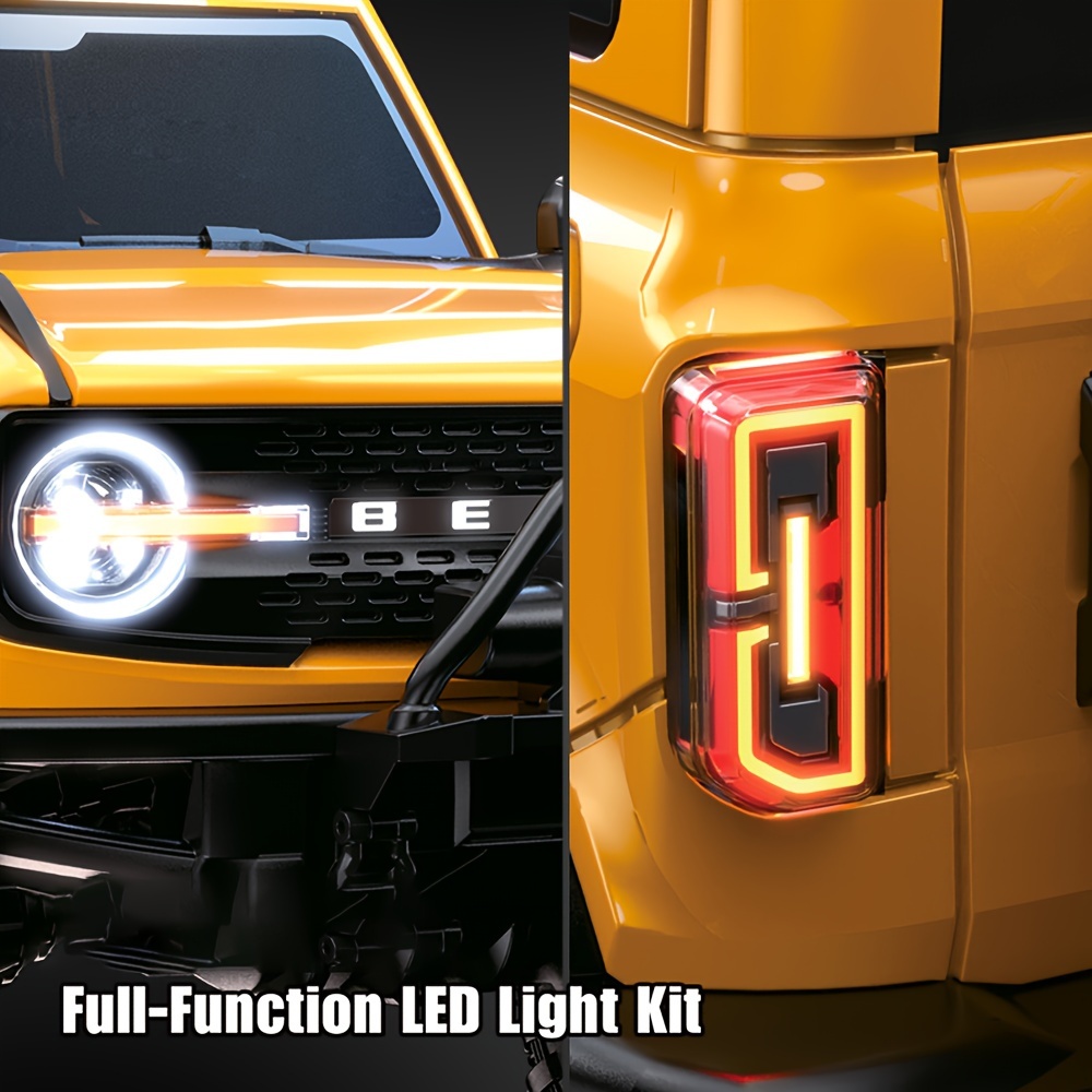 1/10 Scale RC Crawler with LED Lights & Winch - 4x4 Off-Road Remote Control Truck, High/Low Speed, RTR Rock Buggy with, Compatible with, for Adults &, Off-Road Racing - Ideal Gift for RC Car Enthusiasts, Outdoor Adventure, Aggressive Design, Sturdy Construction - Image 8