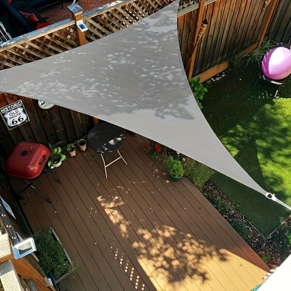 [Gray Sunshade Sail] 1 Triangular Sunshade Sail | Light Gray Outdoor Canopy Sunshade, UV Blocking - Suitable for Courtyard, Garden, Carport, Backyard - Image 7