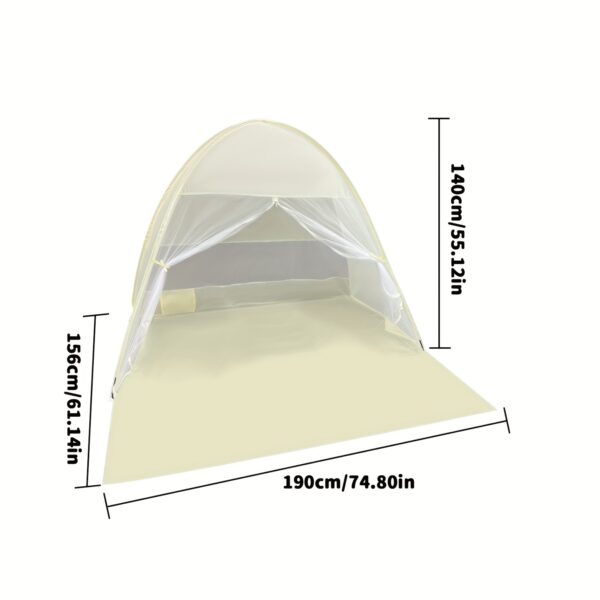 [Large Beach Tent] Large 4-Person Pop-Up Beach Tent | Spacious Interior, Compact Foldable Design & Carry Bag - Lightweight All-Season Family Tent for Camping, Picnics, Travel - Image 10