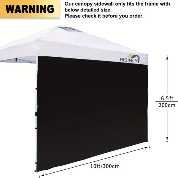 [UV Protection Canopy] 10x10 Pop-Up Canopy Sunshade Curtain with Side Walls | UV Protection, Durable Blackout Fabric, Rain Barrier, Tent Side Windbreak, and Sunscreen Cloth for Indoor and Outdoor Garden Coverage - Instant Canopy Only 1pc Side Wall Privacy Curtain Without Frame - Image 7