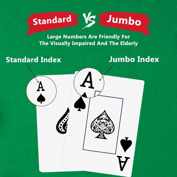 Playing Cards: Classic Pattern Playing Card Set, Durable Poker Set, Large Font for Adult Senior Playing Cards, Suitable for Party Entertainment and Card Games - Image 5