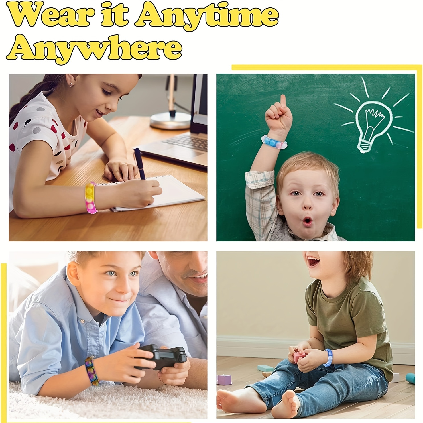 MEZHOBBY 30pcs/100pcs Pop Bracelet Party Favors Fidget Bracelet It Birthday Party Favors For Kids Goodie Bags Stuffers Classroom Prizes Brand - Image 6