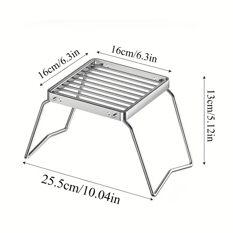 Portable Stainless Steel Camping BBQ Grill, Foldable Barbecue Grill, Suitable for Outdoor Camping, Picnics, and Fishing, 2 Styles Available, Non-Contact Food - Image 3