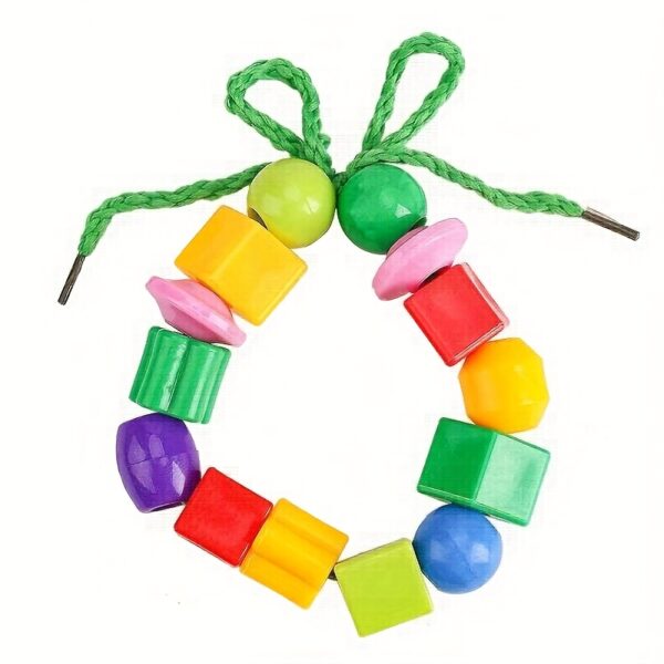 28/44pcs Beads with String,, Educational Bead Stringing Toys - Shape And Color Classification, Fine Motor Skills, Hands-On Ability Development Set, with Stringing String And Storage Bag, Ideal Building Block Toy Gift - Image 10