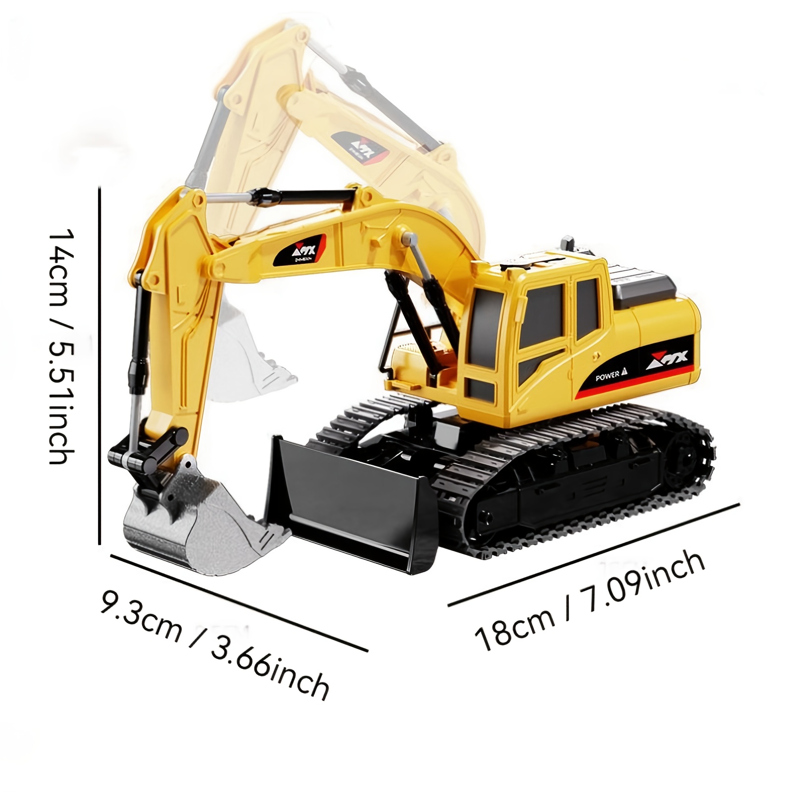 JOVOW Remote Control Excavator Toy RC Track Tractor With Metal Shovel, Light And Sound Effect Spray Function 680 Degree Rotation 2.4Ghz Suitable For 6-year-old Boys Building Toys Perfect Birthday Gift - Image 2