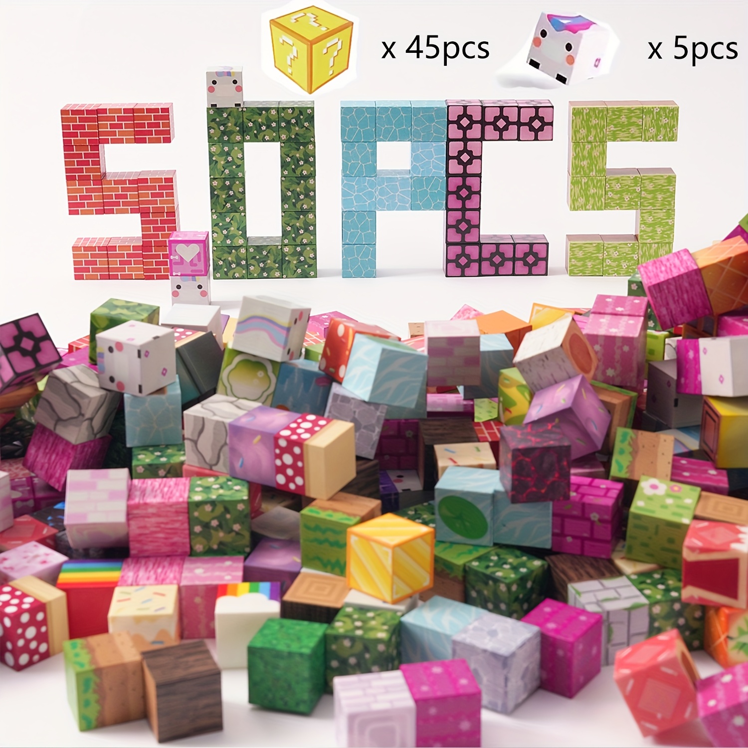 Magnetic Blocks-50/100/200/300 pcs Magnetic Blocks Build Magnet, Magnetic Toys for Boys & Girls, Cubes Construction Toys, Perfect Gift for Halloween, Thanksgiving, Christmas, Birthday Gifts - Image 3