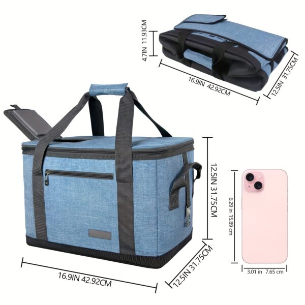 [30L Soft Cooler] 40-Can 30L Large Soft Cooler Bag | Insulated Lid, Durable Handle, Outdoor Essentials | Reusable Grocery Tote for Outdoor Travel, Hiking, Beach Picnics & BBQ Parties - Image 4