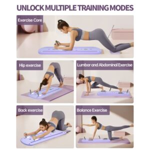 1pc 8-in-1 Multifunctional Foldable Pilates Board - Full-Body Workout Platform with Core, Hip, Leg, Arm Exercises - Compatible with Resistance Bands (Home Gym Equipment) - Space-Saving Foldable Design, Non-Slip Surface - PP Material for Stability - Ideal for Beginners, Advanced, Men & Women - Perfect Gift for Women's Day, Housewarming - Purple Fitness Trainer, Gym Accessories, Educational Fitness Gear, Core Training, Compact Design, Stable Base, Beginners Workout