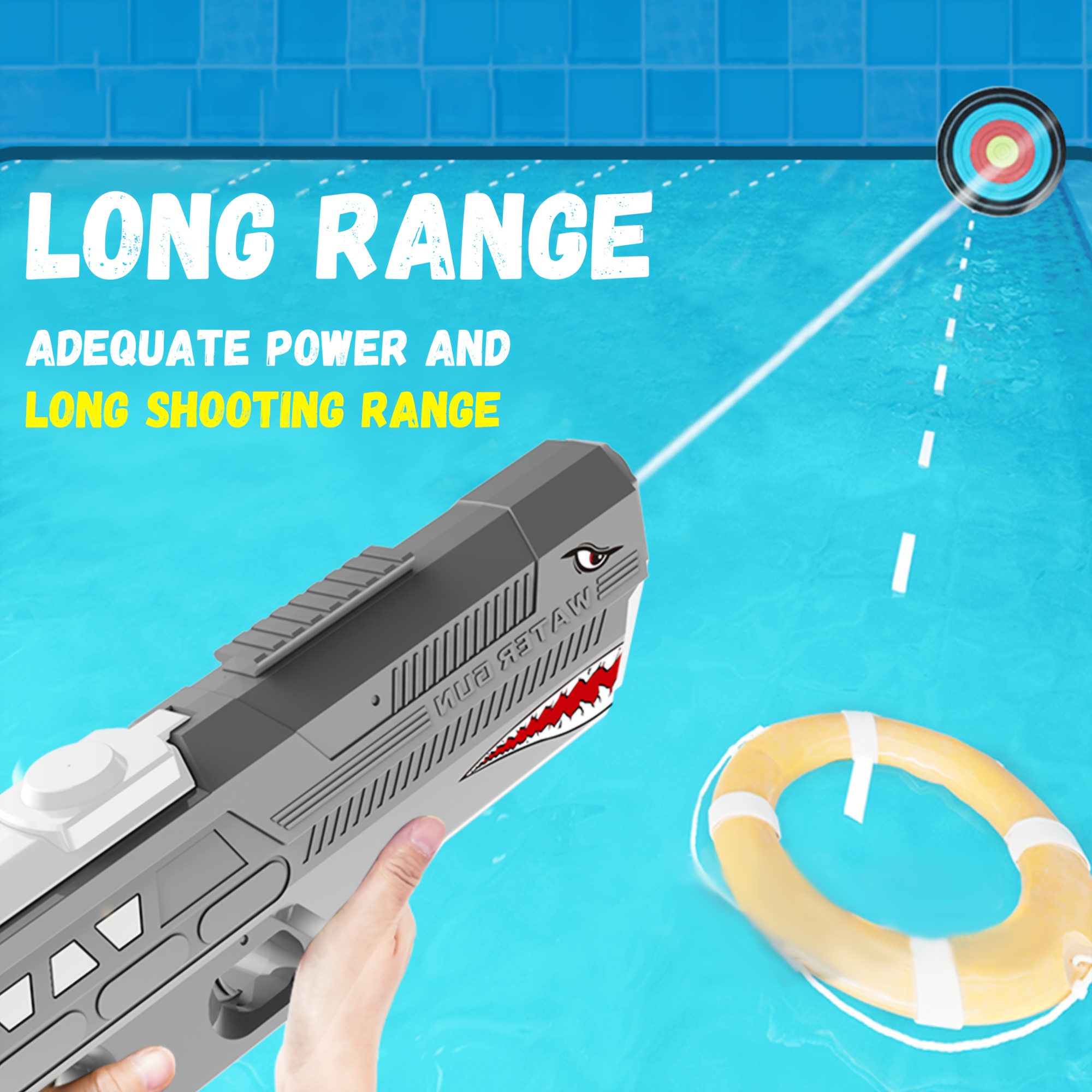 Large Capacity Shark Shaped Electric Water Gun, rechargeable-Aquatic Toys for Beach and Pool, Great for Adults and Youngsters in Summer and Outdoor, Ideal for easter And Birthday Gifts - Image 8