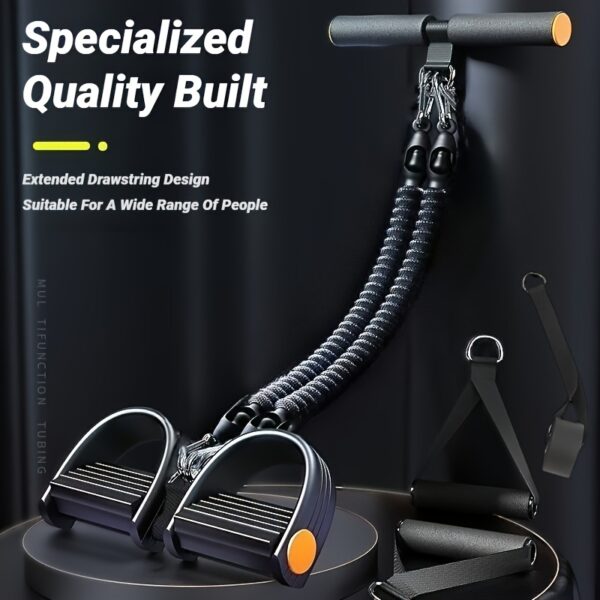 [Adjustable Tension Bands] Multi-Functional Adjustable Tension Bands for Back, Abdomen & Abs | Stackable Design, Durable Construction, Strength Training | Black, Home Gym Equipment for Men & Women - Image 3