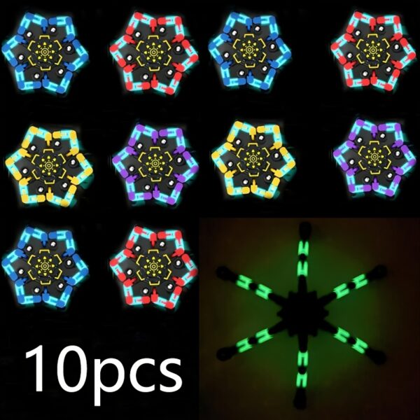 10/15pcs Random Fidget Spinners, DIY Deformable Robot Fingertip Toys, Decompression Spinner, Deformable Creative Mechanical Gyro Toys, Party Supplies - Image 9