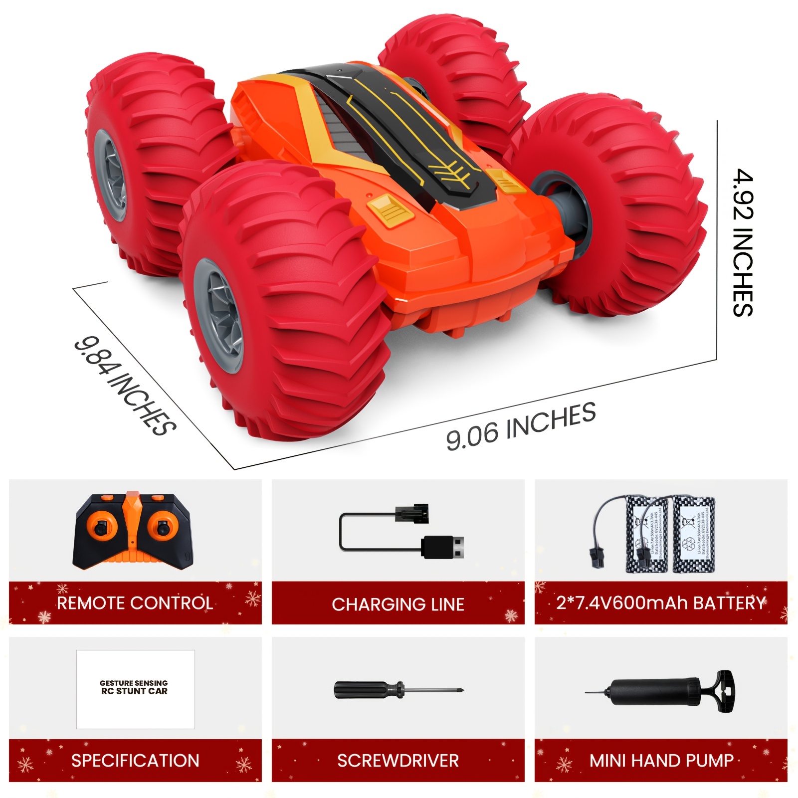 1:14 Bigger Size Remote Control Car With Inflatable Tires, All-terrain Off-road Vehicle RC Car, 2.4GHz Double Sided Flips 360° Rotates RC Stunt Cars For Children And Adults, 40+ Mins Playtime - Image 2