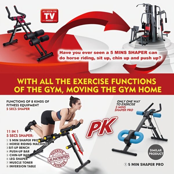 [Ab Trainer] Height Adjustable Ab Machine | Foldable Ab Workout Equipment For Home Gym, Ab Trainer Exercise Equipment For Abdominal Exercise And Strength Training - Image 4