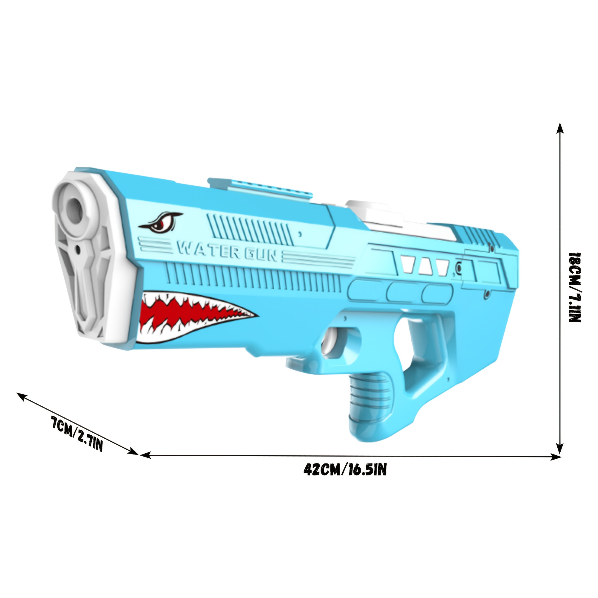 Large Capacity Shark Shaped Electric Water Gun, rechargeable-Aquatic Toys for Beach and Pool, Great for Adults and Youngsters in Summer and Outdoor, Ideal for easter And Birthday Gifts - Image 2