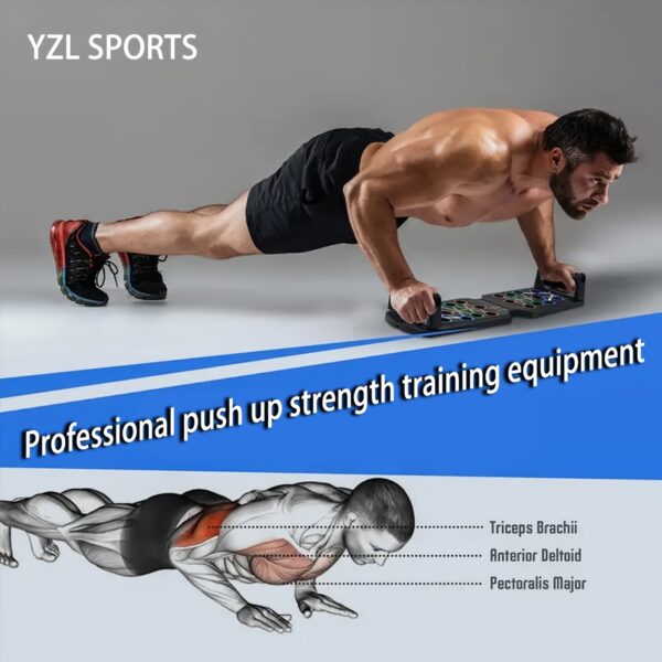 [Home Gym Push-Up Trainer Board] Versatile Push-Up Board for Home & Gym - Chest Muscle Trainer, Strength Training Aid, Non-Electric, Durable PP Material, Black - Image 8