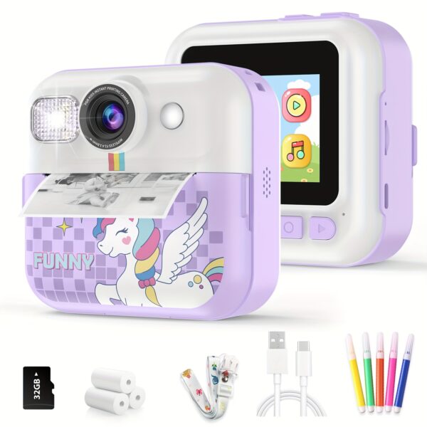 LUOBA Camera, 2.4" Instant Print Camera, Christmas Birthday Gifts for Boys, Girls And Seniors, Digital Camera, Toy Camera with Printing Paper - Image 5