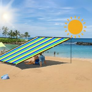 [Beach Sunshade] Colorful Outdoor Beach Windbreak, Sunshade Cloth | Suitable for Beaches, Pavilions, Swimming Pools, and Holiday Gifts