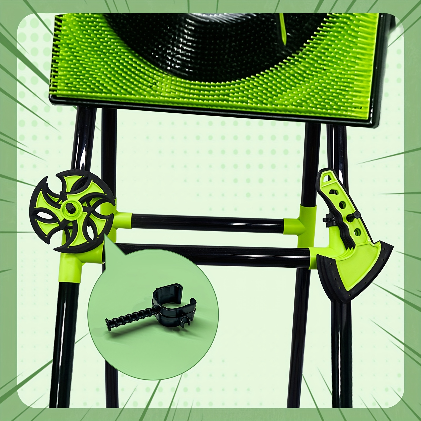 Portable Axe Throwing Game Set for Backyard Fun – Includes 3 Target Axes & 3 Boomerangs, Green and Black, Ideal for Indoor/Outdoor Family Gatherings and Camping, Indoor Playset|Target Practice Game|American Flag Design, FOYKUED - Image 6