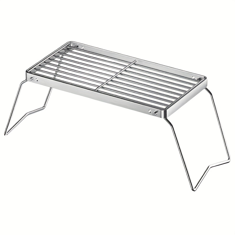 Portable Stainless Steel Camping BBQ Grill, Foldable Barbecue Grill, Suitable for Outdoor Camping, Picnics, and Fishing, 2 Styles Available, Non-Contact Food