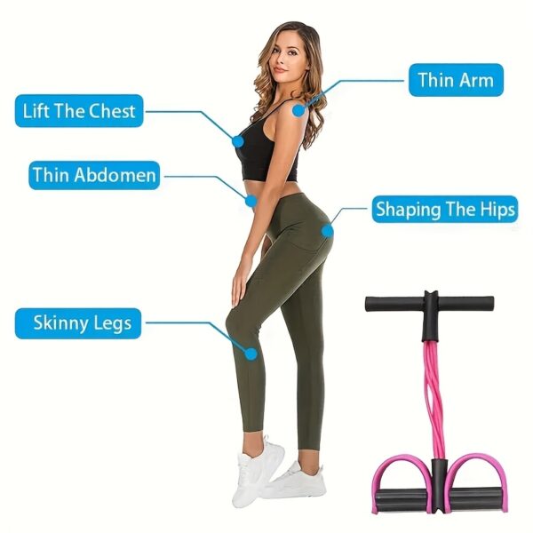 [6-Tube PVC Fitness Rope] 6-Tube PVC Fitness Pedal Rope | Multi-Functional Stretching and Training Equipment for Abdominal, Waist, Arm, and Leg Muscle Toning | Home Exercise Gear for All Users - Image 8