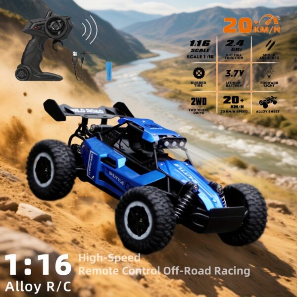 1:16 Scale All Terrain RC Off-Road Vehicle, 2.4GHz RC Kids Toy Car, Durable Alloy And Plastic, Fun Racing Car Model That Can Climb And Drift - Perfect As Party Favors And Holiday Gifts - Image 6