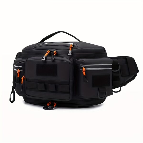 [Fishing Waist Bag] Fishing Waist Bag Outdoor Lure Fly Fishing Bag Multifunctional Waist Bag Multiple Carrying Modes Daily Travel Crossbody Bag Outdoor Sports Training Gym Bag Cycling Bag-B - Image 5