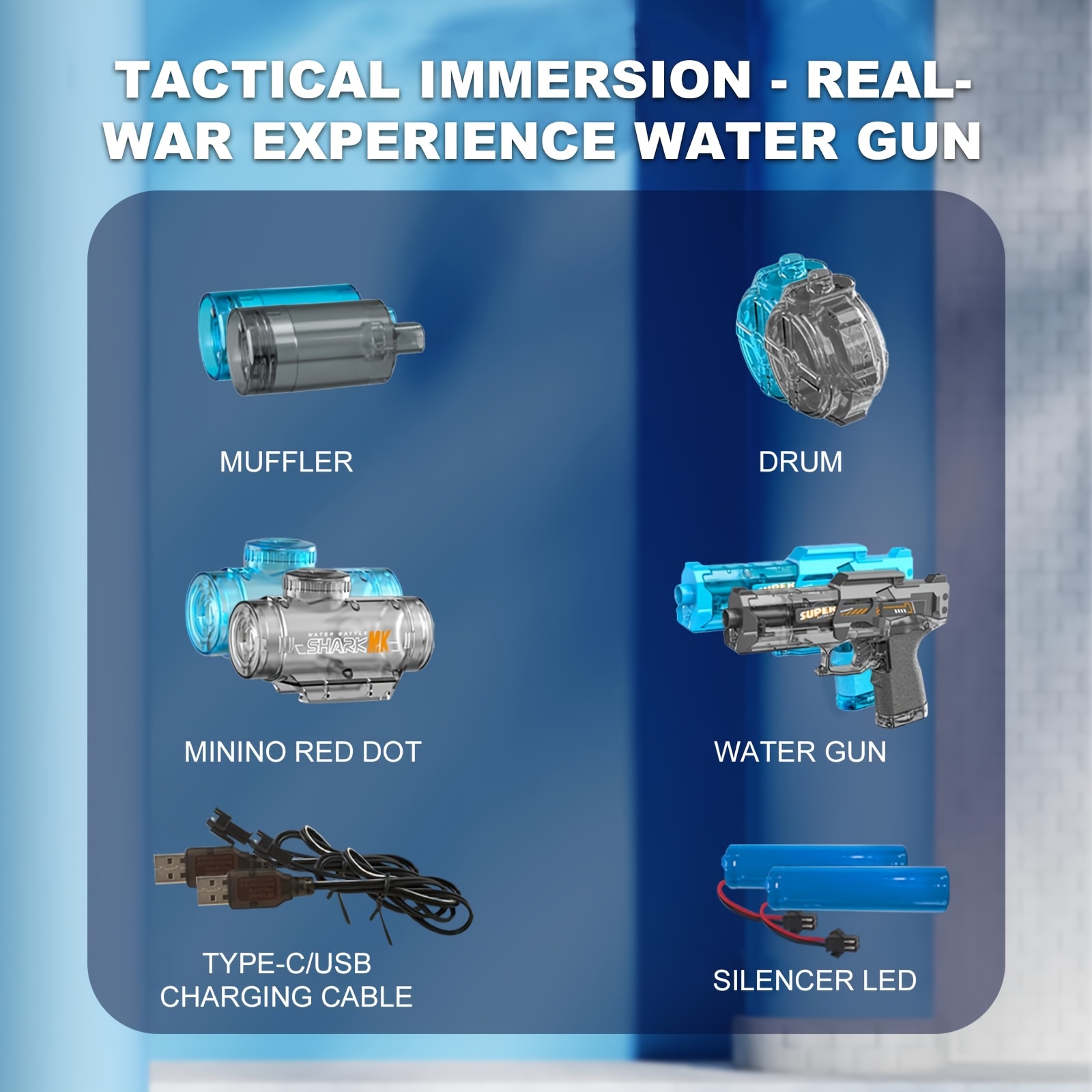 2pcs Electric Water Gun With Realistic Flame Mouth I Ultimate Battle Blaster I LED Flame I Summer Party Toy I Game Toy I Boys And Girls Gift Festival Gift I Birthday Gift - Image 10