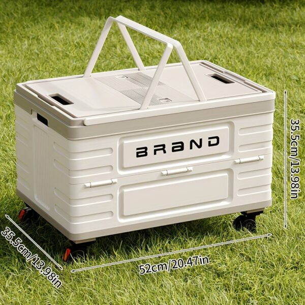 ZHOHO TANT 17.44gal Foldable Outdoor Storage Box with 360° Swivel Wheels & Handle, Durable Plastic Portable Crate for Camping, Shopping, Picnics - Multi-Purpose Space-Saving Design, Camping Storage, Picnic Essentials Carrier, Box,Cabinet,Rack for Outdoor Storage - Image 3